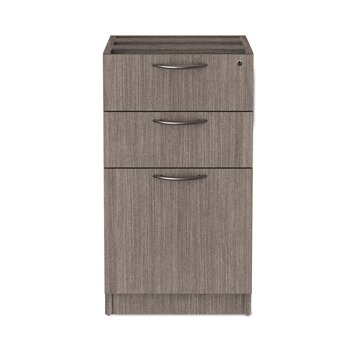 Alera ALEVA532822GY Valencia Series 15.63 in. x 20.5 in. x 28.5 in. Legal/Letter 3-Drawer Full Pedestal File - Gray