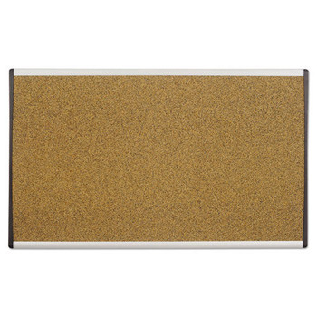 Quartet ARCB2414 24 in. x 14 in. ARC Frame Cubicle Cork Bulletin Board - Tan Surface/Satin Aluminum Frame