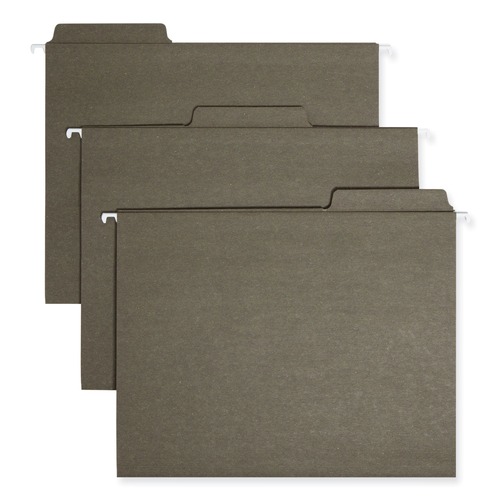 File Folders | Smead 64037 1/3-Cut Tabs Letter Size FasTab Hanging Folders - Standard Green (20/Box) image number 0