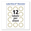 Labels | Avery 22876 2 in. Diameter Round Labels - White with Gold Border (120/Pack) image number 1