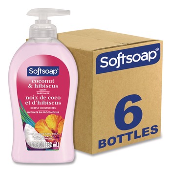 Softsoap US07157A 11.25 oz Liquid Hand Soap Pumps - Coconut and Hibiscus Scent (6/Carton)