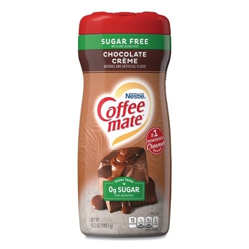 Condiments | Coffee-Mate 12175855 10.2 oz Canister Powdered Creamer - Sugar Free Chocolate Cream (6/Carton) image number 0