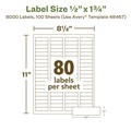 Dividers & Tabs | Avery 48467 0.5 in. x 1.75 in. EcoFriendly Mailing Labels for Inkjet/Laser Printers - White (80/Sheet, 100 Sheets/Box) image number 4