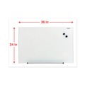 White Boards | Universal UNV43202 Frameless 36 in. x 24 in. Magnetic Glass Marker Board - White image number 1
