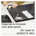 Desk Accessories & Office Organizers | Artistic 41700S 22 in. x 17 in. Desk Pad with Transparent Lift-Top Overlay and Antimicrobial Protection - Black Pad, Transparent Frost Overlay image number 3