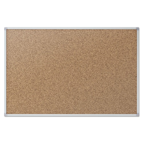 Bulletin Boards | Mead 85361 36 in. x 24 in. Cork Bulletin Board - Tan Surface, Silver Aluminum Frame image number 0