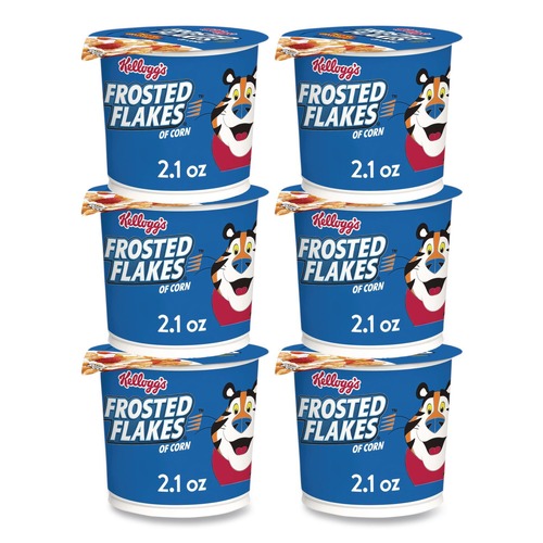 Food and Snacks | Kellogg's KEE12468 Frosted Flakes 2.1 oz. Single-Serve Breakfast Cereal Cups (6/Box) image number 0