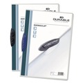 Report Covers & Pocket Folders | Durable 226307 Swingclip 30 Sheet Capacity Letter Size Report Cover - Clear/Dark Blue Clip (25/Box) image number 4