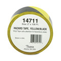 Safety & First Aid | Tatco 14711 2 in. x 108 ft. Hazard Marking Aisle Tape- Black/Yellow (1-Roll) image number 1