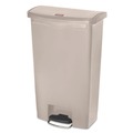 Trash & Waste Bins | Rubbermaid Commercial 1883460 Streamline 18-Gallon Resin Front Step Style Step-On Container - Beige image number 0