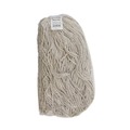 Mops | Boardwalk BWKCM22024 24 oz. Lie-Flat Head Cotton Fiber Mop Heads - White (12/Carton) image number 1