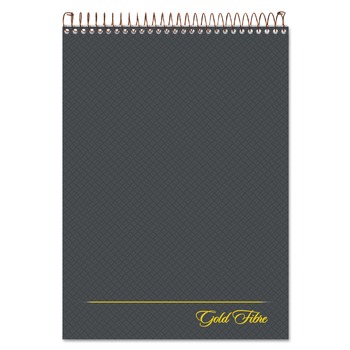 Ampad 20-813 Gold Fibre 8.5 in. x 11.75 in. Wirebound Project Notes Pad - Gray/Gold Cover/White Pad (70 Sheets/Pad)