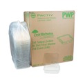 Food Trays, Containers, and Lids | Pactiv Corp. TEHL7X616S EarthChoice 7.25 in. x 6.38 in. x 1 in. 16 oz. Plastic Tamper Evident Recycled Hinged Lid Deli Container - Clear (240/Carton) image number 3