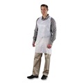 Food Service | AmerCareRoyal DA2442 24 in. x 42 in. Poly Apron - One Size Fits All, White (1000/Carton) image number 3