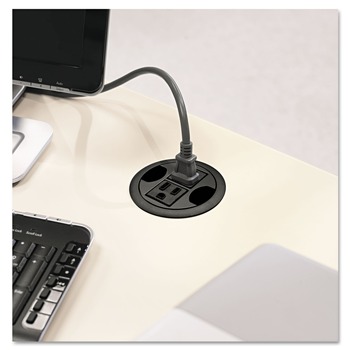 OFFICE ELECTRONICS AND BATTERIES | HON HGRMTAC.X 3 in. Diameter AC Power Hub - Black