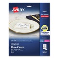 Business Cards | Avery 35701 3.75 in. x 1.44 in. Tent Cards - White/Gold (6 Cards/Sheet, 25 Sheets/Pack) image number 0