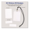 Label & Badge Holders | Avery 08520 4.25 in. x 6 in. Top Load Lanyard-Style Badge Holder with Laser/Inkjet Inserts - White (25/Pack) image number 3