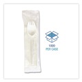 Cutlery | Boardwalk BWKSCHOOLKITPP 5.31 in. Mediumweight Plastic School Cutlery Napkin/Spork/Straw Kit - White (1000/Carton) image number 4