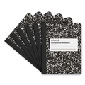 Notebooks & Pads | Universal UNV20936 9.75 in. x 7.5 in. 100-Sheet Composition Book - Wide/Legal Rule, Black Marble Cover (6/Pack) image number 0