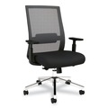 Office Chairs | Alera ALEAD41BME17 18.15 in. to 21.89 in. Seat Height Supports 275 lbs. Ashdale Ergonomic Fabric Swivel Task Chair - Black Seat/Back, Silver Base image number 0