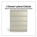 Office Filing Cabinets & Shelves | Alera 25508 42 in. x 18.63 in. x 52.5 in. 4 Legal/Letter Size Lateral File Drawers - Putty image number 6