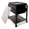 Just Launched | Advantus 55758 1 Shelf 1 Bin 14.5 in. x 18.5 in. x 21.75 in. Plastic Folding Mobile File Cart - Black image number 4