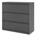 Office Filing Cabinets & Shelves | Alera 25507 42 in. x 18.63 in. x 40.25 in. 3 Legal/Letter/A4/A5 Size Lateral File Drawers - Charcoal image number 1