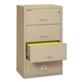 Office Filing Cabinets & Shelves | FireKing 4-3122-CPA 4 Legal/Letter-Size File Drawers 260 lbs. Overall Capacity 31.13 in. x 22.13 in. x 52.75 in. Insulated Lateral File - Parchment image number 2