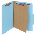 File Folders | Smead 13730 4-Section Pressboard Top Tab Classification Folders with 4 SafeSHIELD Fasteners - Letter Size/Blue (10/Box) image number 0