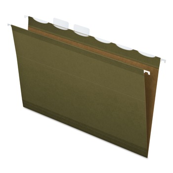 FILE FOLDERS | Pendaflex 42701EE 1/5-Cut Ready-Tab Extra Capacity Reinforced Colored Letter Size Hanging Folders - Standard Green (20/Box)