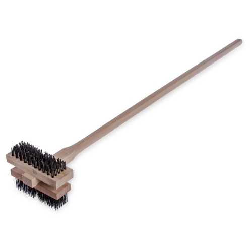 Food Service | Carlisle 4029400 Sparta Broiler Master Grill Brush and Scraper with 48 in. Natural Wood Handle image number 0