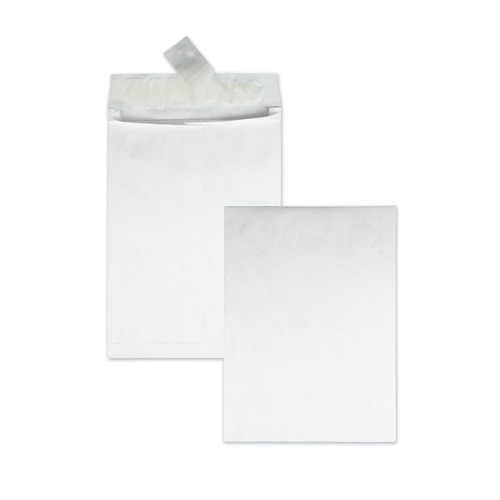 Envelopes & Mailers | Survivor QUAR4200 Tyvek 10 x 13 18 lb. Heavyweight Square Flap Open End Expansion Mailers - White (100/Carton) image number 0