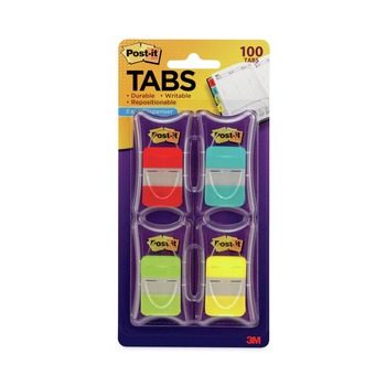  | Post-it Tabs 686-RALY 1 in. Wide 1/5-Cut Plain Solid Color Tabs - Assorted Colors (100/Pack)