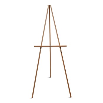MasterVision FLX06203MV 60 in. High Wood/Brass Display Tripod Easel - Oak