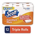 Toilet Paper | Scott 47618 ComfortPlus 1-Ply Septic Safe Toilet Paper Double Roll Bath Tissue - White (48/Carton) image number 3