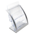 Desk Shelves | Deflecto 693745 11.25 in. x 6.94 in. x 13.31 in. 3-Tier Literature Holder - Leaflet Size, Silver image number 2