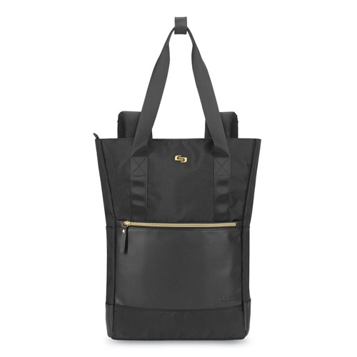 Office & Office Supplies | SOLO EXE801-4 Parker 3.75 in. x 16.5 in. x 16.5 in. Polyester Hybrid Tote/Backpack Fits Devices Up to 15.6 in. - Black/Gold image number 0