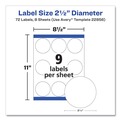 Labels | Avery 22856 2.5 in. Diameter Durable White ID Labels with Sure Feed - White (72/Pack) image number 6