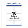 Labels | Avery 08463 2 in. x 4 in. Shipping Labels with TrueBlock Technology for Inkjet Printers - White (10/Sheet, 100 Sheets/Box) image number 5