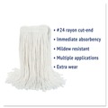 Mops | Boardwalk BWK2024REA No. 24 Rayon Cut-End Wet Mop Head - White image number 5