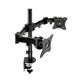 MONITOR STANDS | 3M MM200B 360 Degree Rotation plus45 Degree/-45 Degree Tilt 90 Degree Pan Dual Monitor Mount For 27 in. Monitors Supports 20 lbs. - Black (1/Carton)
