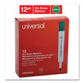 Washable Markers | Universal UNV43654 Broad Chisel Tip Dry Erase Marker - Green (1 Dozen) image number 4