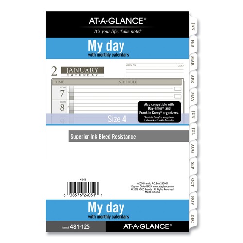 Notebooks & Pads | AT-A-GLANCE 481125 8.5 in. x 5.5 in. 12-Month (Jan to Dec): 2026 1-Page-Per-Day Planner Refills - White Sheets image number 0