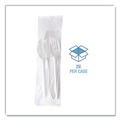 Cutlery | Boardwalk BWK3COMBOKITPP 6.97 in. Plastic Mediumweight Fork/Knife/Spoon 3-Piece Cutlery Kit - White (250/Carton) image number 6