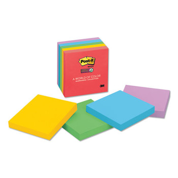 | Post-it Notes Super Sticky 654-5SSAN 3 in. x 3 in. Pads in Playful Primary Collection Colors (5 Pads/Pack)