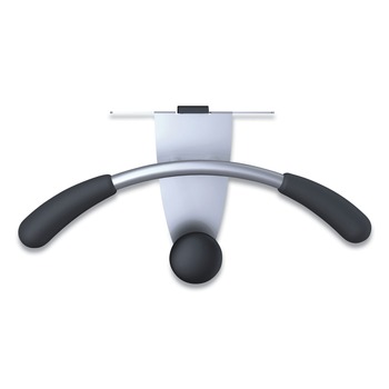 Alba PMMOUSPART Metal/Foam/ABS Hanger Shaped Partition Coat Hook - Silver/Black