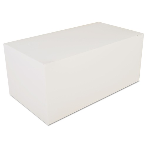 Food Trays, Containers, and Lids | SCT 2757 9 in. x 5 in. x 4 in. Paper Carryout Boxes - White (250/Carton) image number 0
