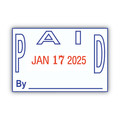 Stamps & Stamp Supplies | COSCO 2000PLUS 011033 1.75 x 1 Model S 360 Self-Inking Two-Color ''Paid'' Message Dater - Blue/Red image number 2