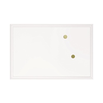 U Brands 2071U00-01 30 x 20 Magnetic Dry Erase Board with Decor Frame - White Surface/White Wood Frame