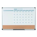 Bulletin Boards | MasterVision MB0707186P 36 in. x 24 in. 3-in-1 Monthly Planning/Scheduling Calendar Planner - White Surface/Satin Aluminum Frame image number 1